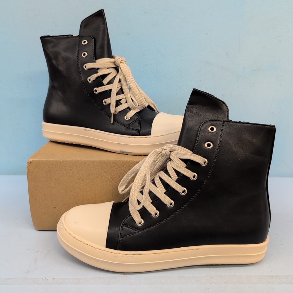 Kluolandi High Top Women's Sneakers Shoes Size 46 Black & White